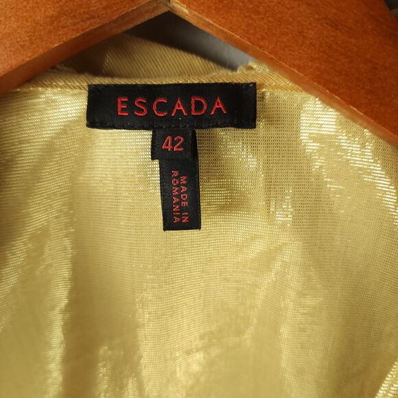 Escada Gold Ruffled Blouse - Long Sleeve - Size 42 - Picture 2 of 9